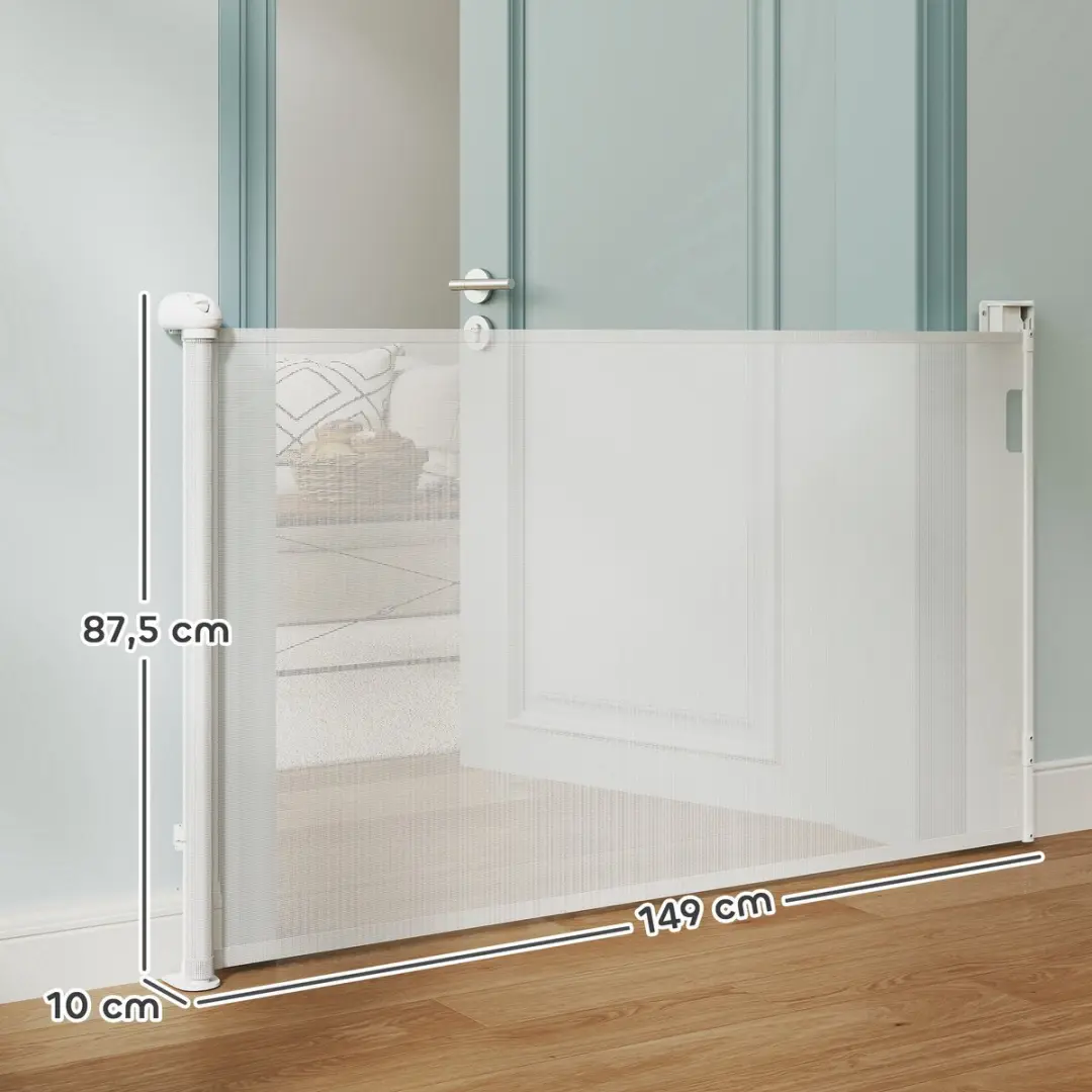 Pawhut Hondenhek 149x10x87.5cm Plastic - Wit