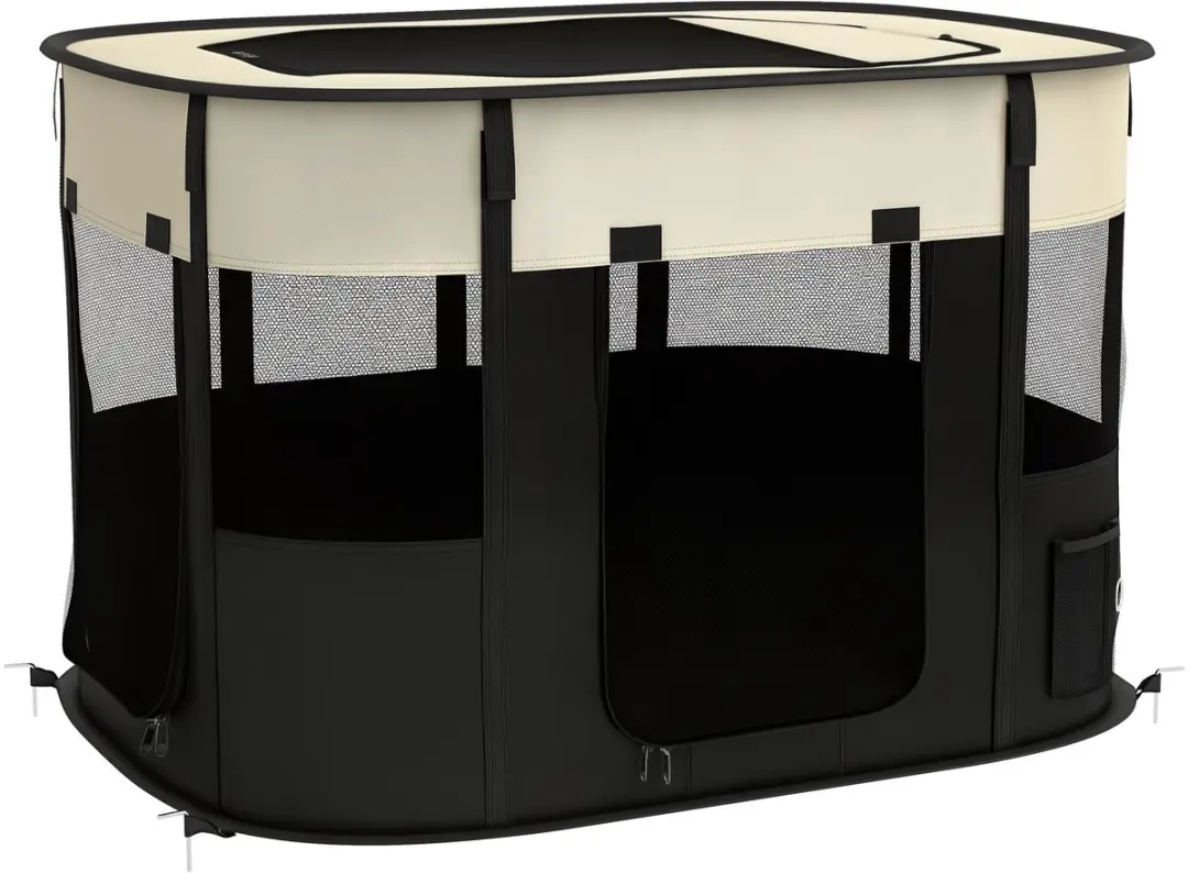 Pawhut Honden-speelpen Oxford Crème 94x74x60cm