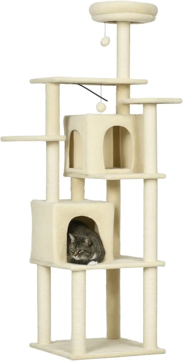 Pawhut Kattenboom 49x49x171cm Beige