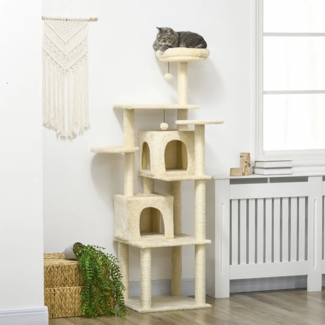 Pawhut Kattenboom 49x49x171cm Beige