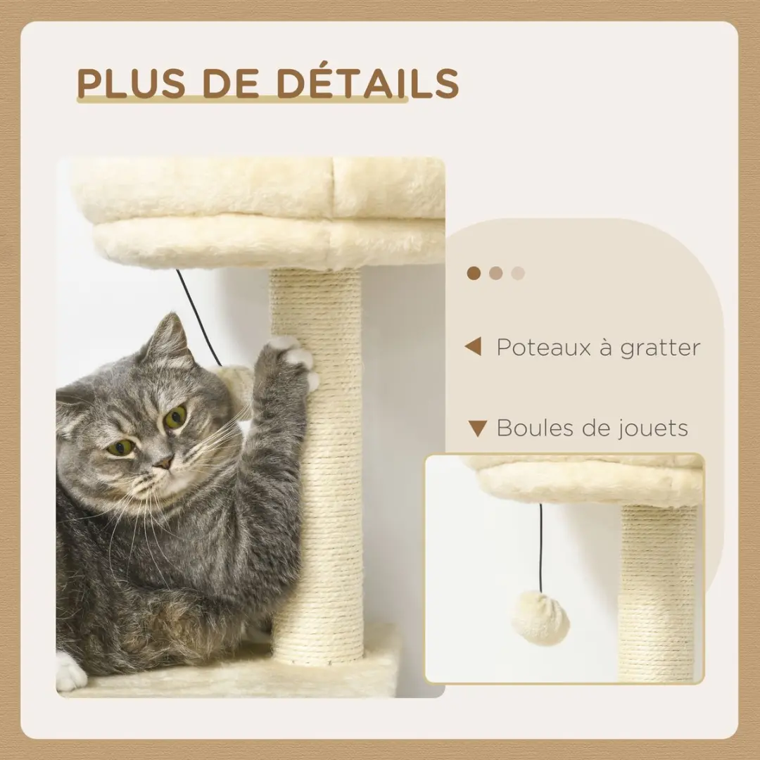 Pawhut Kattenboom 49x49x171cm Beige