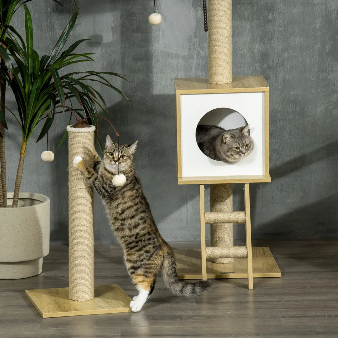 Pawhut Kattenboom 40x40x285cm - Bruin