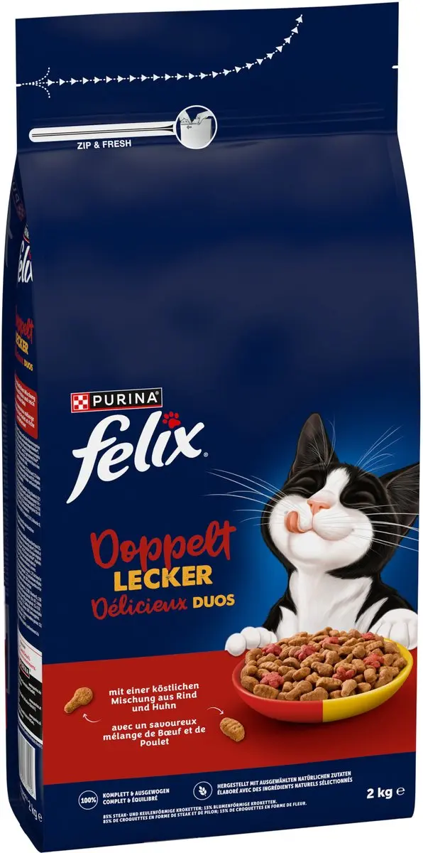 Felix Dubbel Lekker Rund Droogvoer 2kg