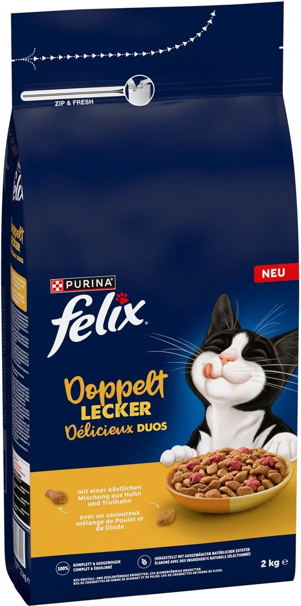 Felix Dubbel Lekker Kip Droogvoer - 12kg (6x2kg)
