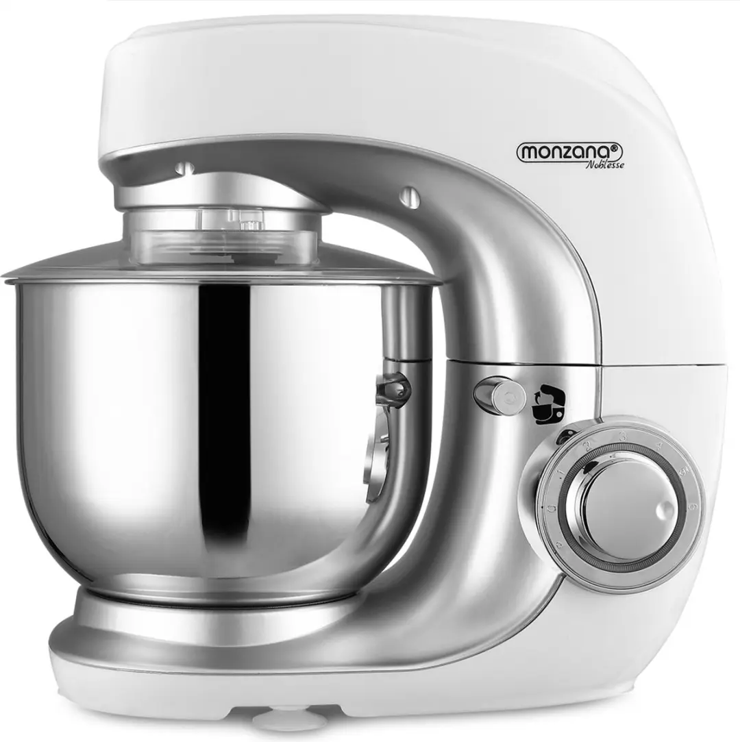 Monzana Keukenmachine 1000W - 4,5L - 7 Snelheden - Wit/Zilver