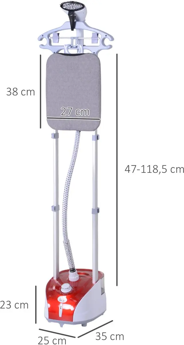 Homcom Kledingstomer 35L - 1950W - Rood