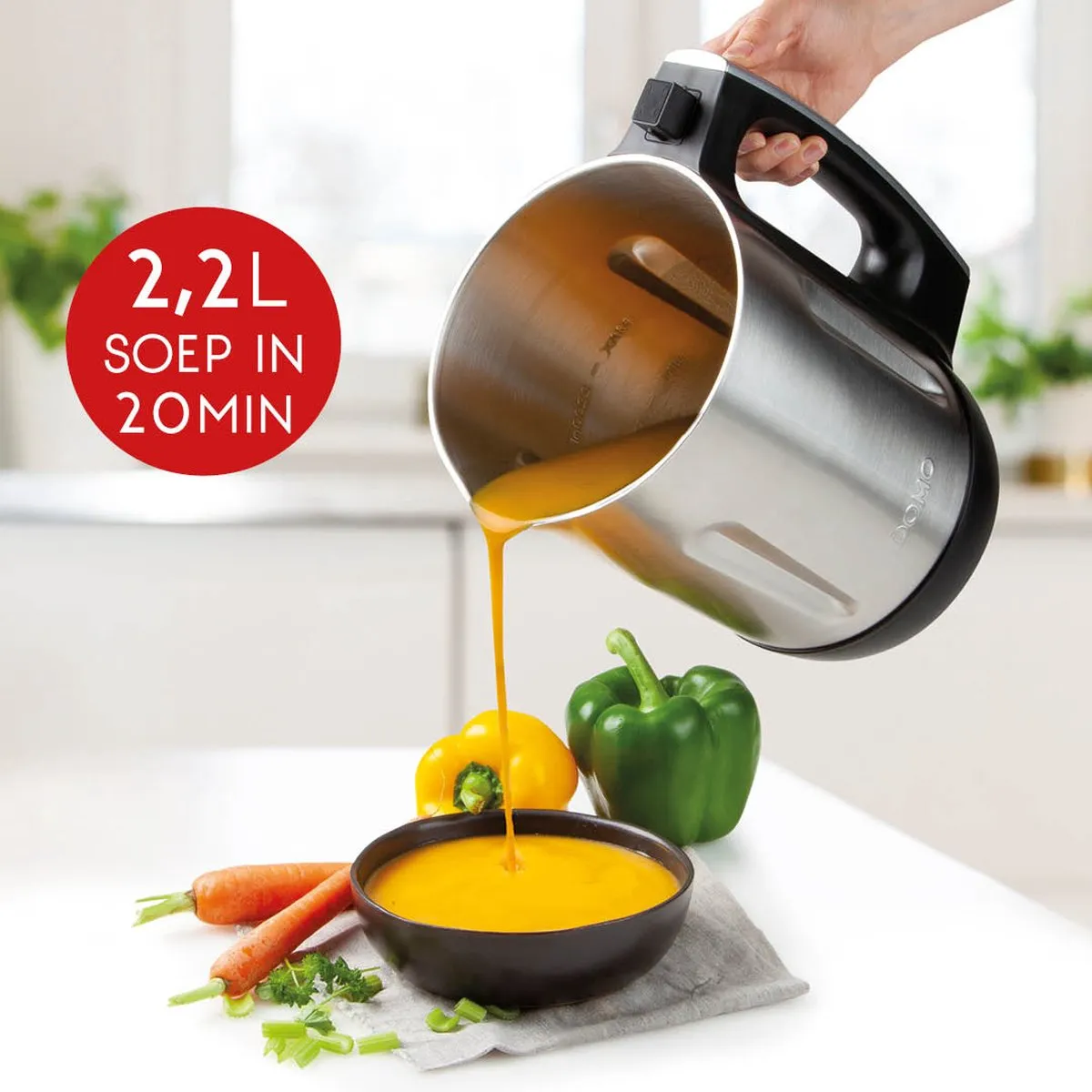Domo DO716BL Soepmaker 1000W - 2,2L - 7 Programma's - Zwart