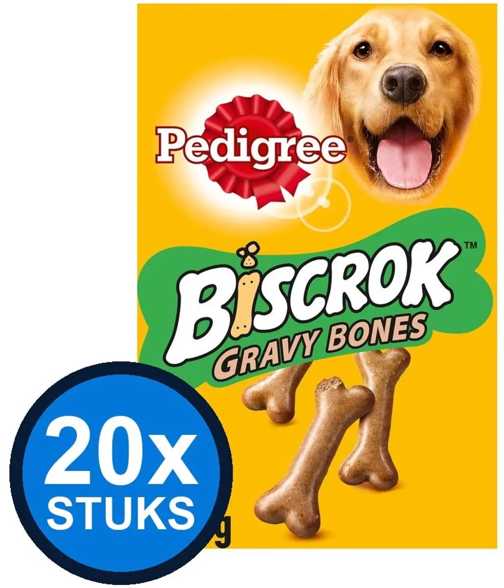 Pedigree Biscrok Gravy Bones Honden Snacks 20x 400g