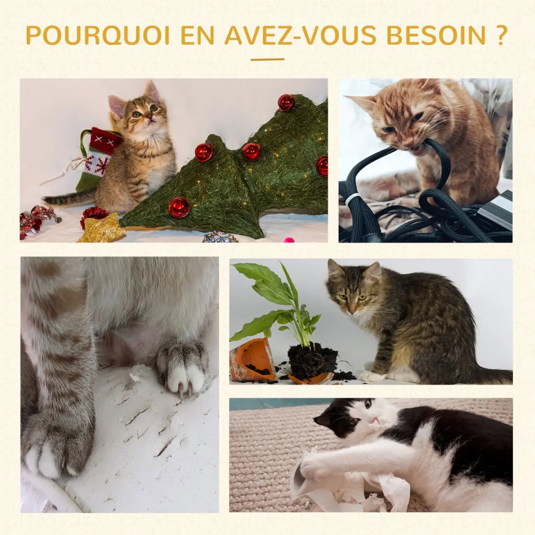 Pawhut Kattenboom 50x50x119cm - Crème