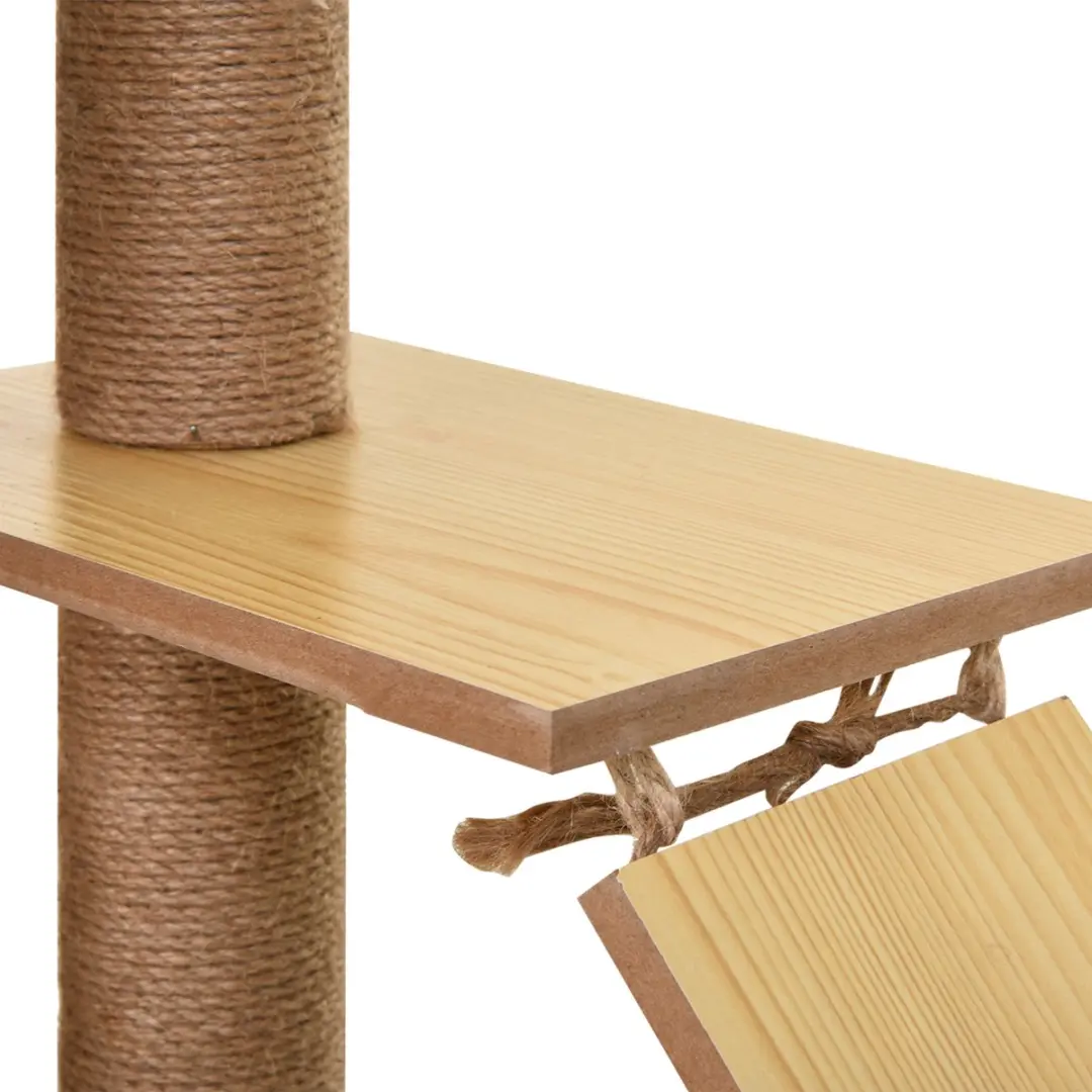 Pawhut Kattenboom Hout 60x40x130cm Beige