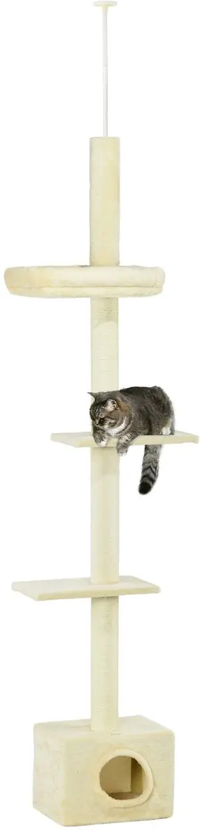 Pawhut Kattenboom Beige 40x31x270cm
