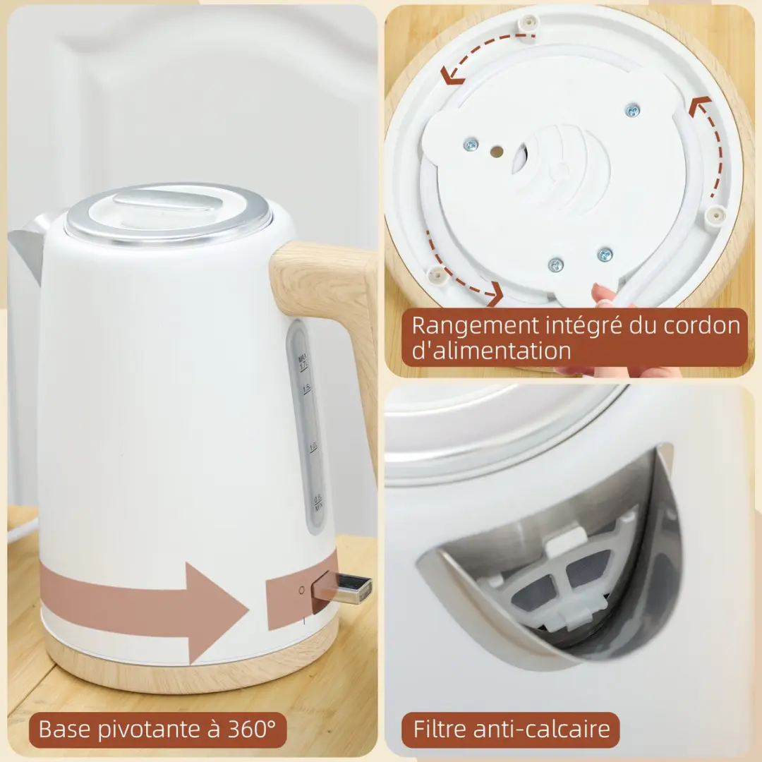Homcom Waterkoker & Broodrooster 2200W - Wit