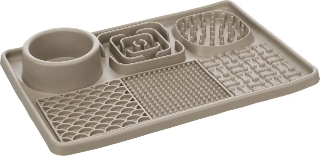 Flamingo Pengu Rechthoekige Voer- en Snackmat 30,5x20,5cm - Taupe