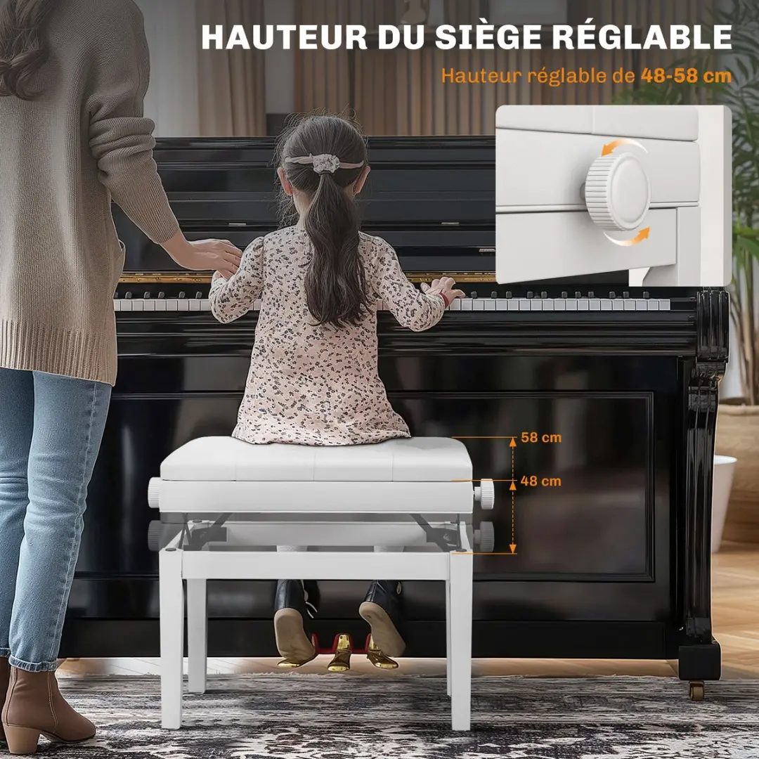 Homcom Pianobank - Wit