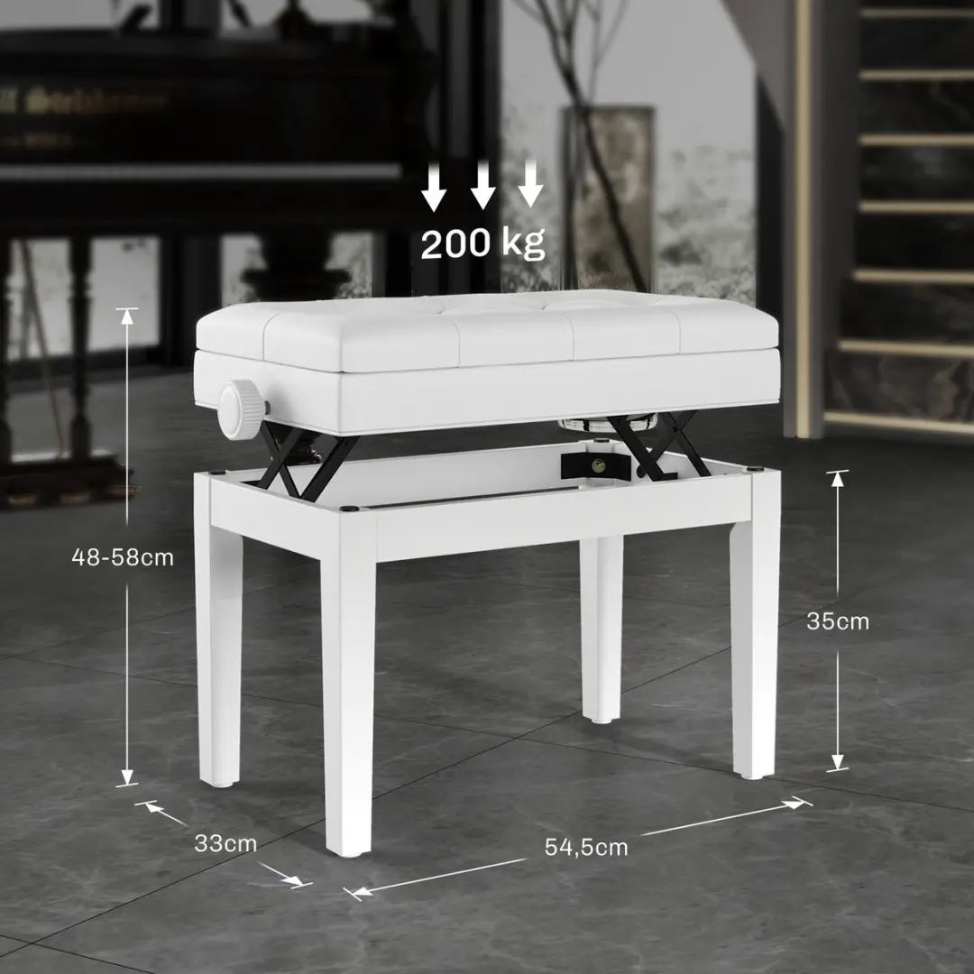 Homcom Pianobank - Wit