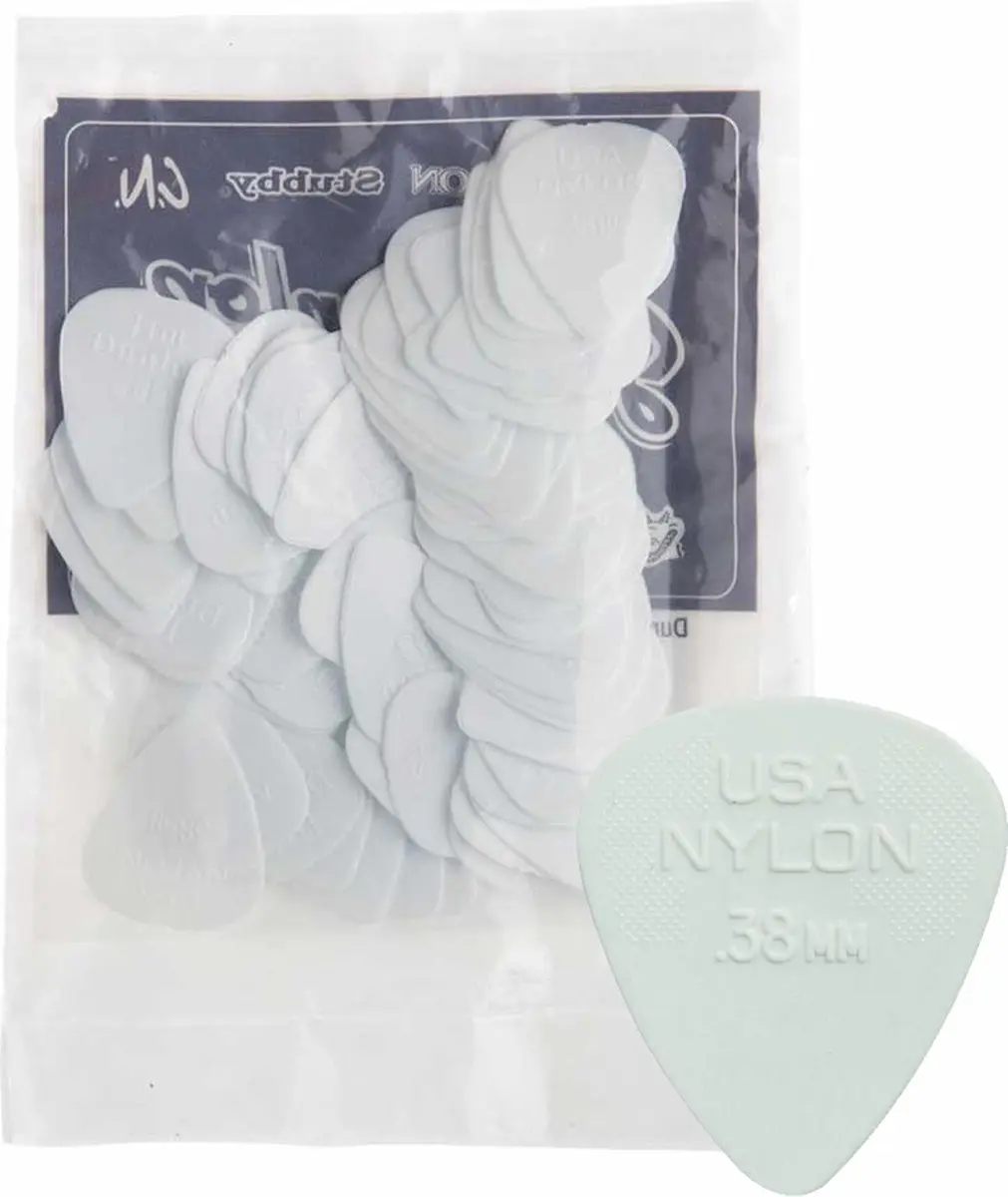 Dunlop Nylon Plectra 0,38mm Wit
