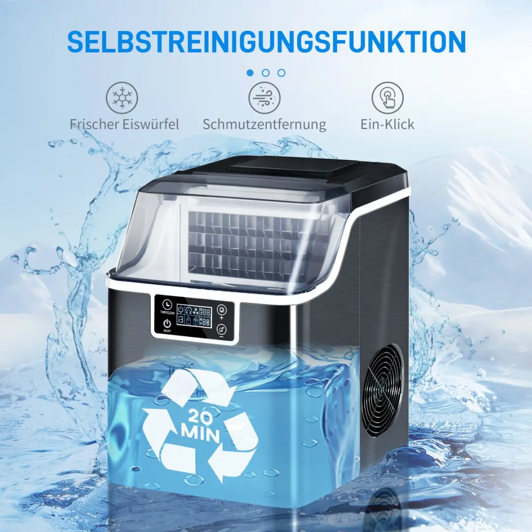 Homcom IJsblokjesmachine 130W - 3.2L - 1.2ml - Zwart - afbeelding 6 van 6