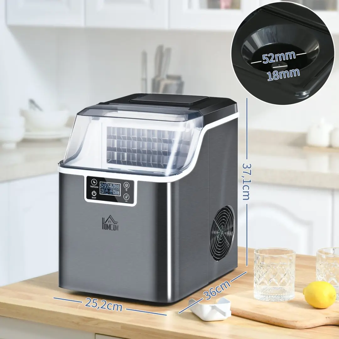 Homcom IJsblokjesmachine 130W - 3.2L - 1.2ml - Zwart