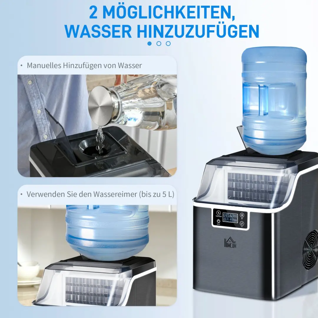 Homcom IJsblokjesmachine 130W - 3.2L - 1.2ml - Zwart