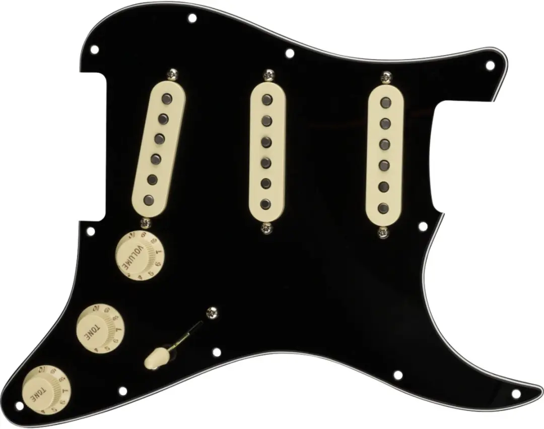 Fender Original '57/'62 SSS Pre-Wired Strat Pickguard - Zwart - afbeelding 2 van 3
