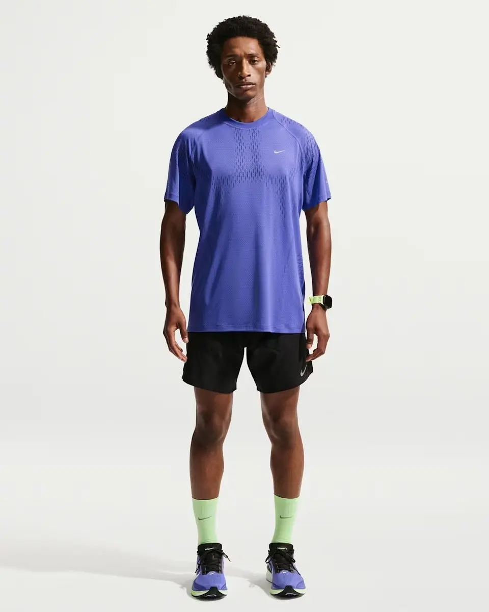Nike Stride Dri-FIT Adv Short Heren T-shirt - Blauw