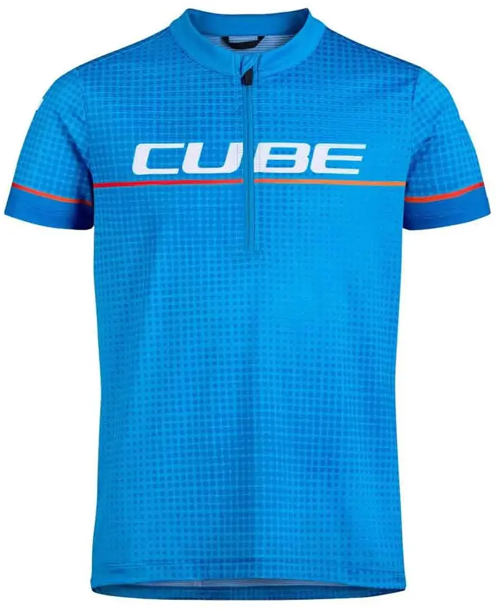 Cube Road/xc Korte Mouw Wielertrui 110cm - Blauw/Wit/Rood