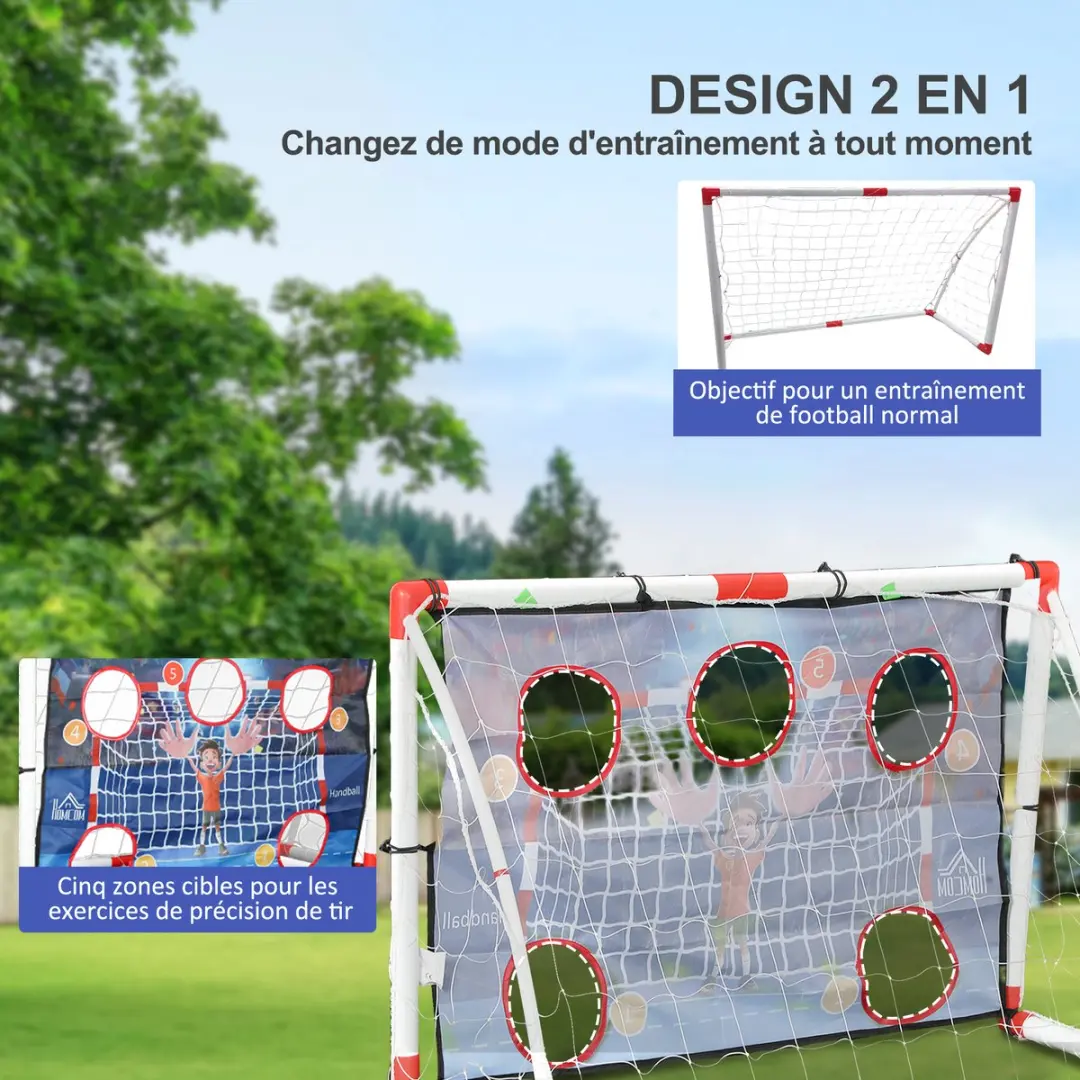 Homcom Voetbaltrainingsnet 116x48x76cm - Wit