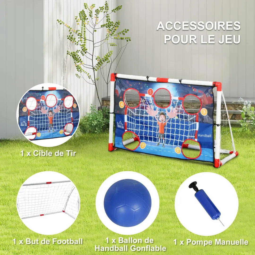 Homcom Voetbaltrainingsnet 116x48x76cm - Wit