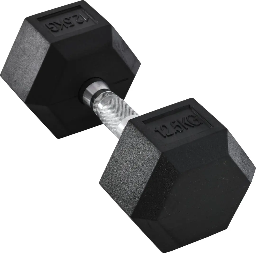 Homcom Rubber Dumbbell 12,5 kg - Zwart