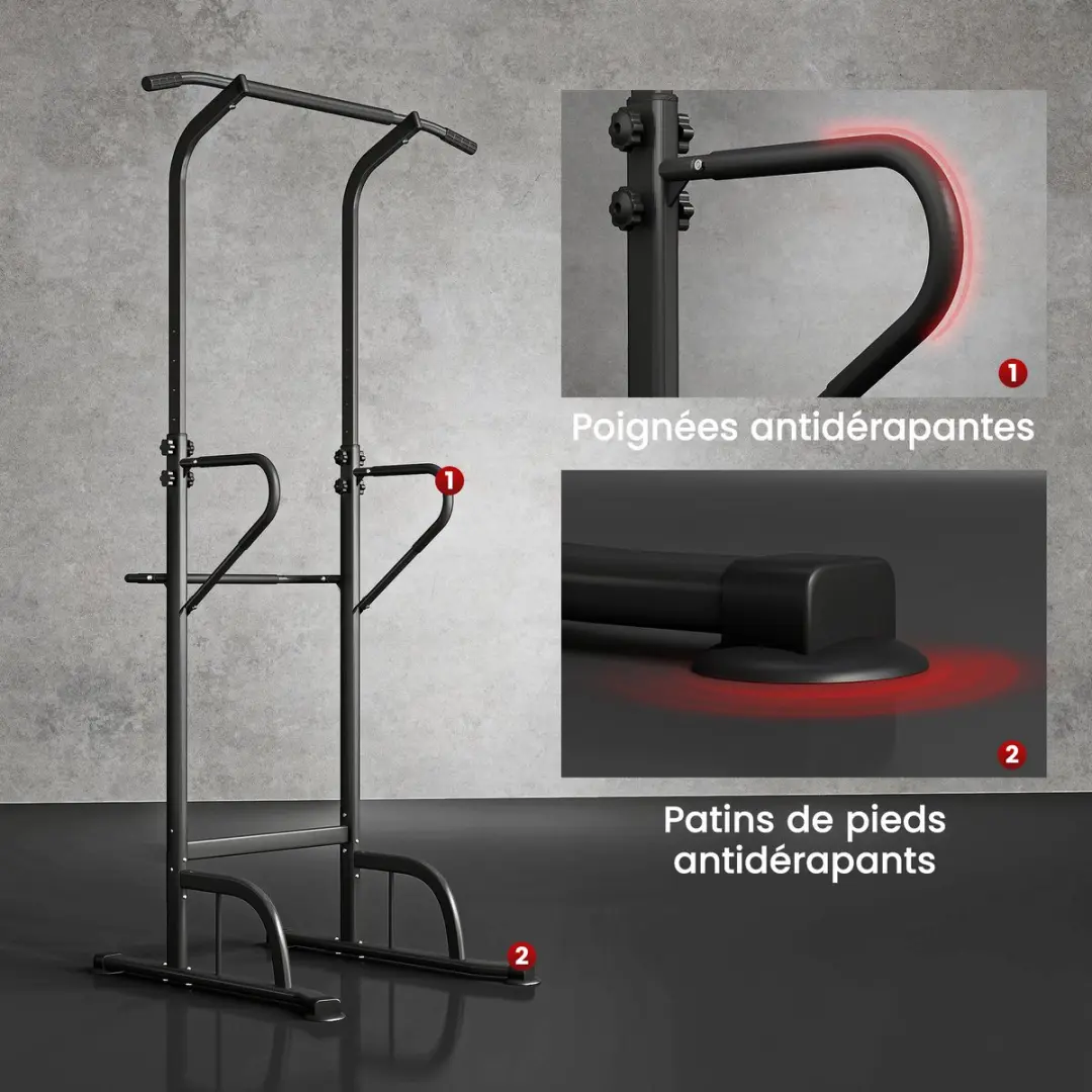 Homcom Staal Fitness Krachtstation 98x102x212cm - Zwart