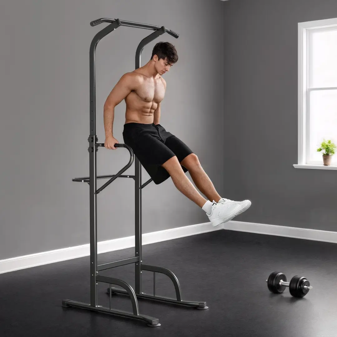 Homcom Staal Fitness Krachtstation 98x102x212cm - Zwart