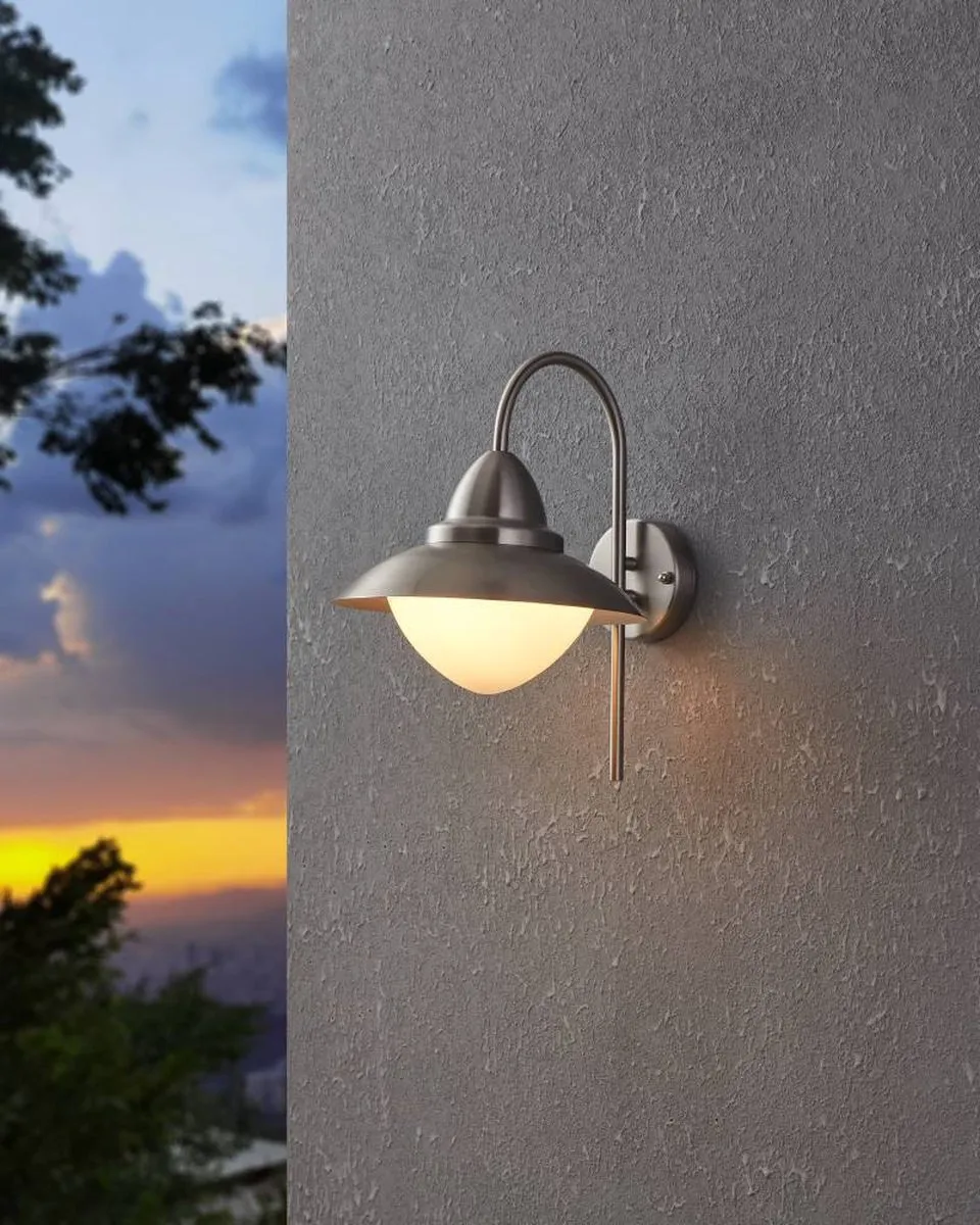 Eglo Sidney Wandlamp E27 - 37,5 cm - RVS - Wit - afbeelding 6 van 6
