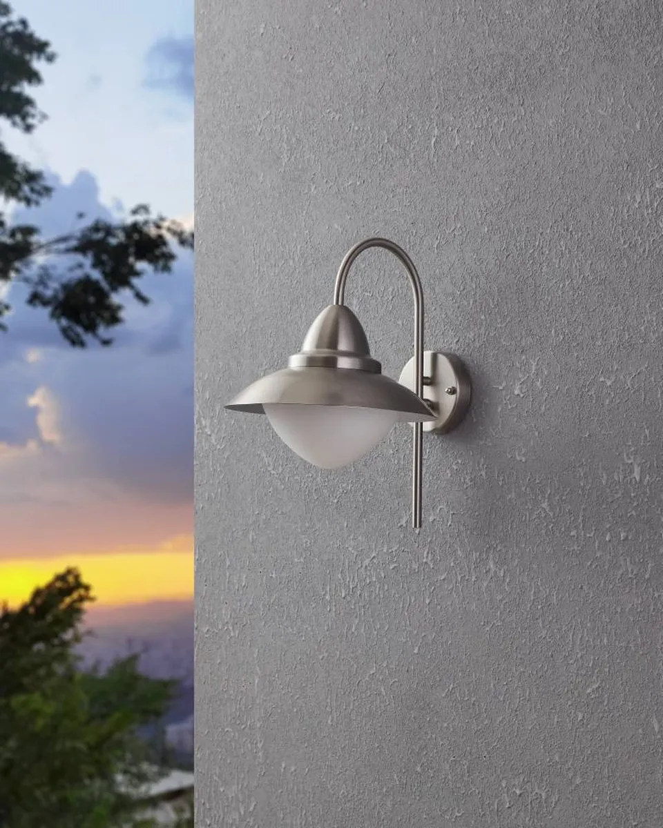 Eglo Sidney Wandlamp E27 - 37,5 cm - RVS - Wit