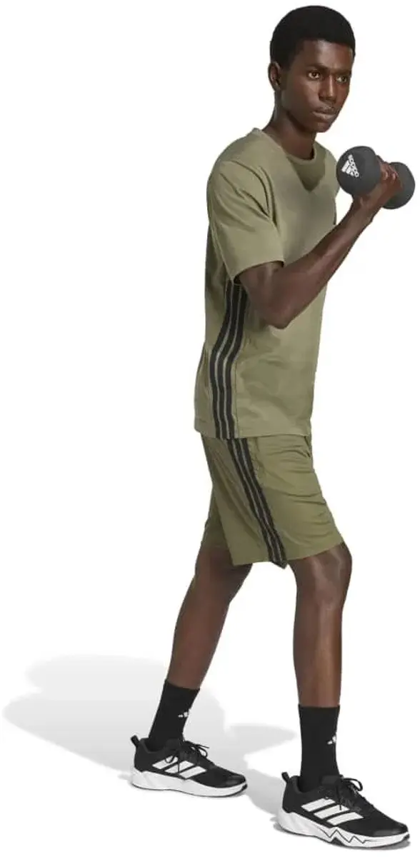 adidas Workout Essentials Base 3 Stripes Korte Broek - L - Olive Strata