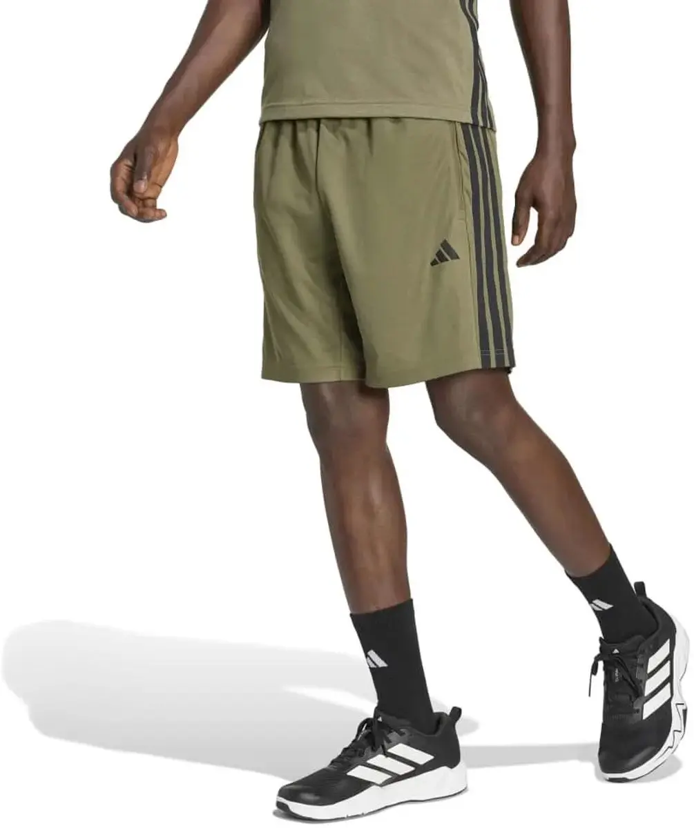 adidas Workout Essentials Base 3 Stripes Korte Broek - L - Olive Strata