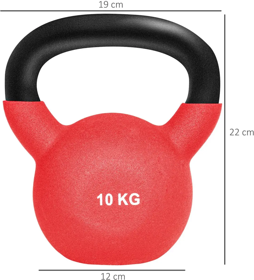 Homcom Kettlebell 19x12x22cm - Rood