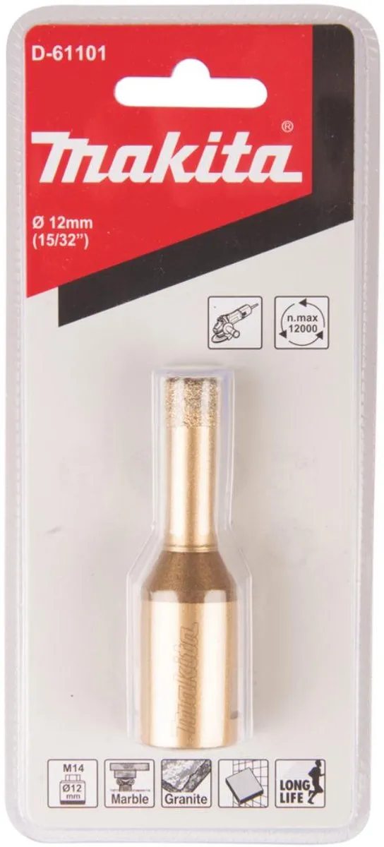Makita D-61101 Diamantboor 12mm M14 - Hout