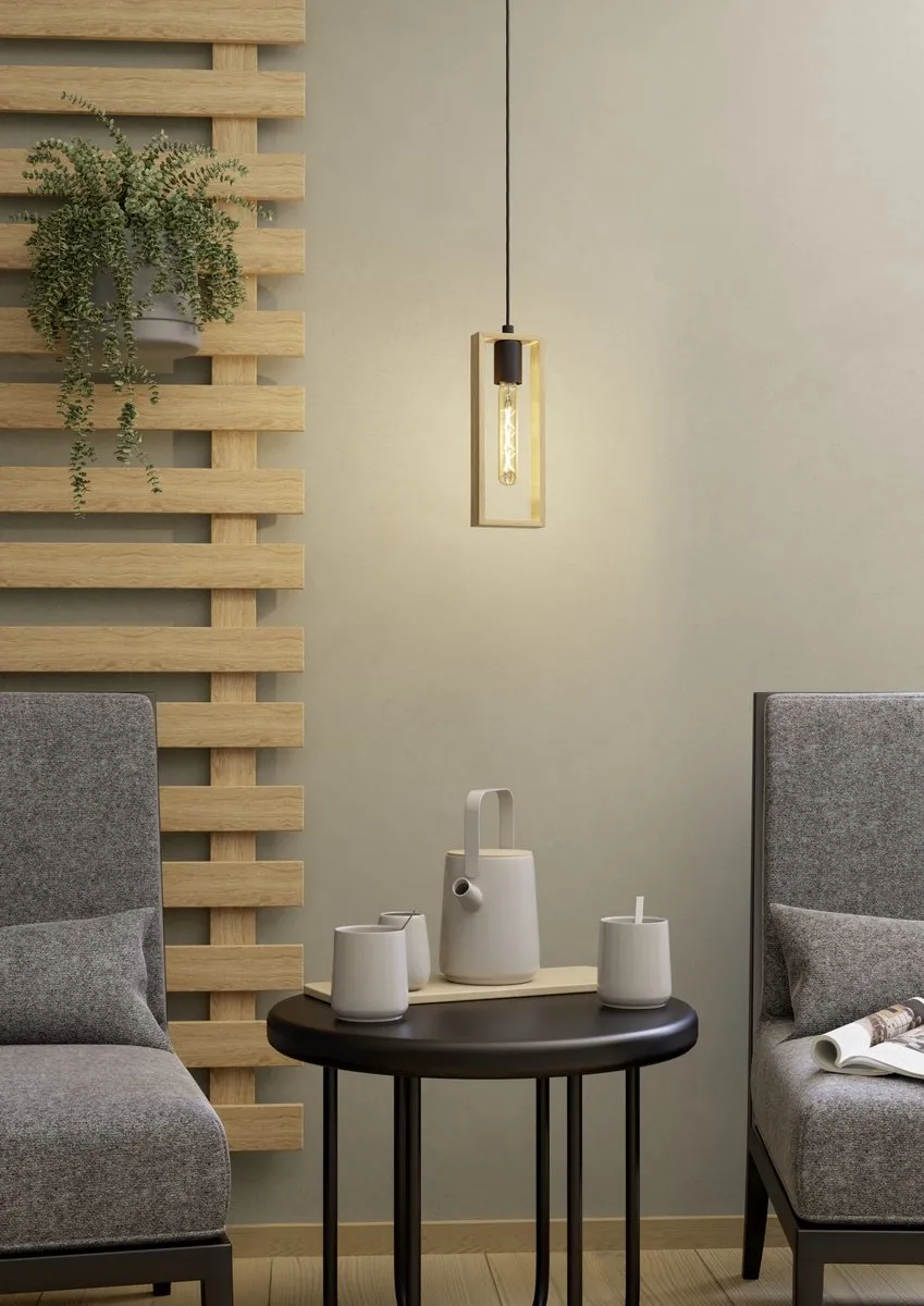 Eglo Littleton Hanglamp E27 - 6 Lichtpunten - Zwart/Bruin