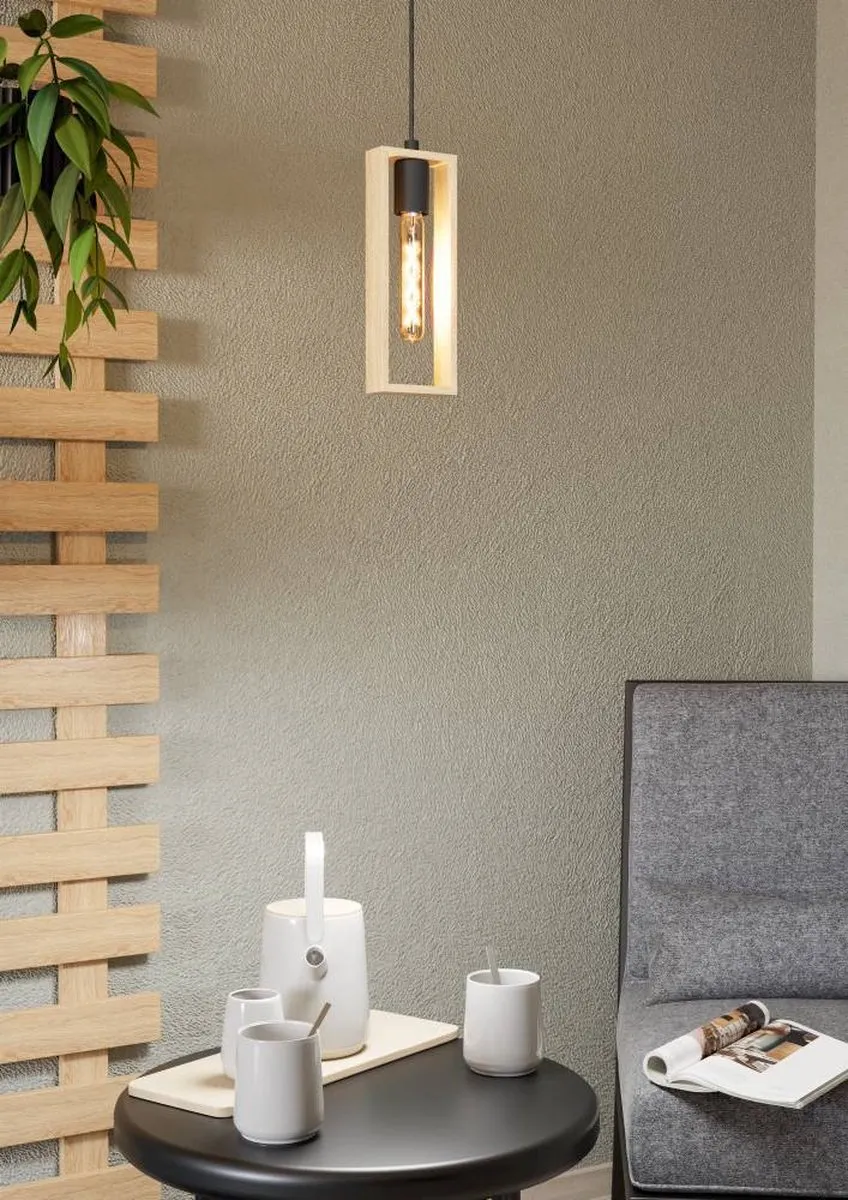Eglo Littleton Hanglamp E27 - 6 Lichtpunten - Zwart/Bruin
