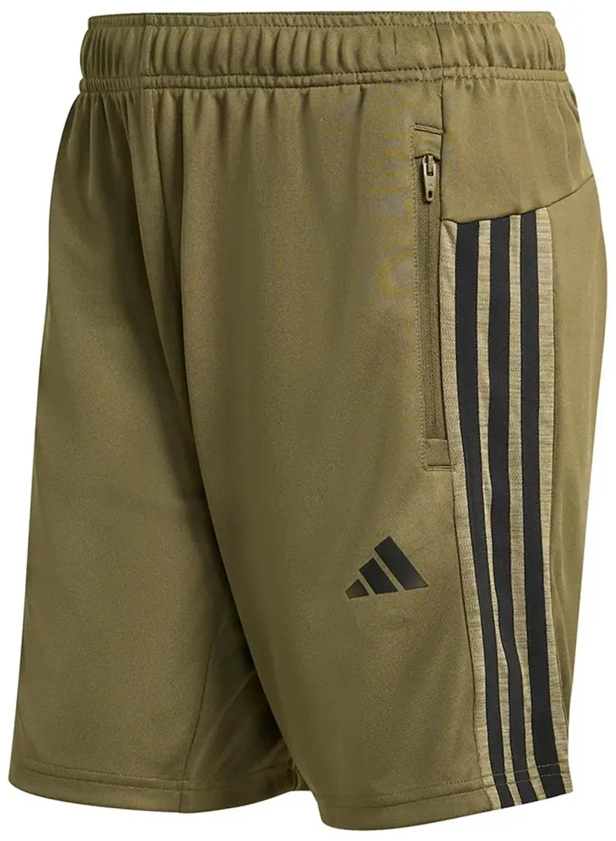 Adidas Workout Essentials 3 Stripes Knit Korte Broek - L - Olive Strata