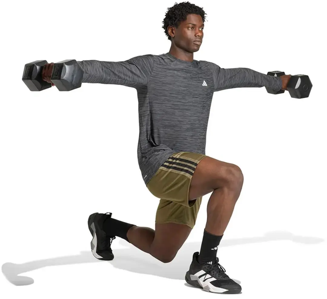 Adidas Workout Essentials 3 Stripes Knit Korte Broek - L - Olive Strata