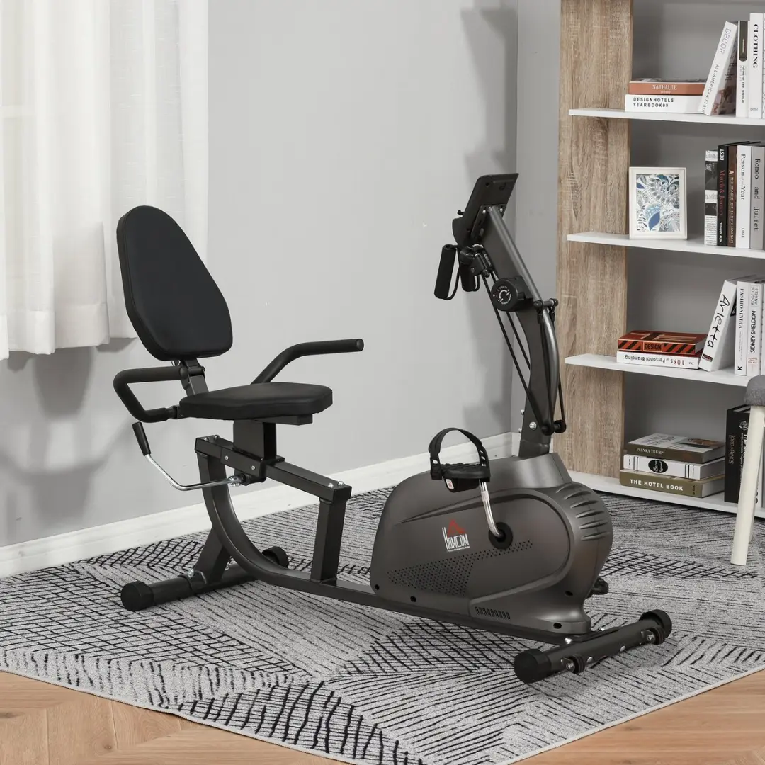 Homcom Magnetische Hometrainer 8 Niveaus - 121x62x101cm - Zwart