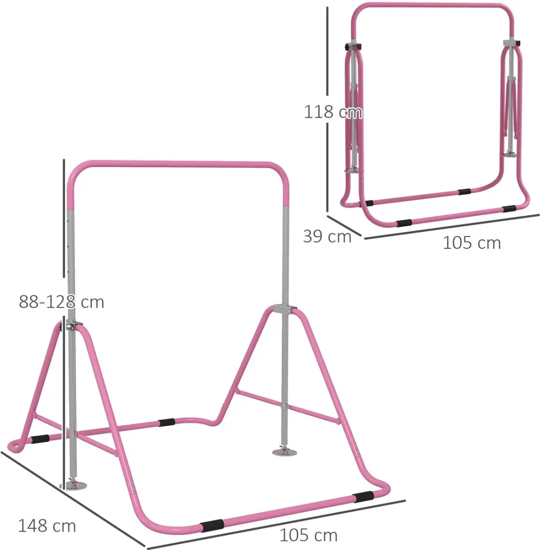 Homcom Kindergymnastiekstang Roze - 154x106cm
