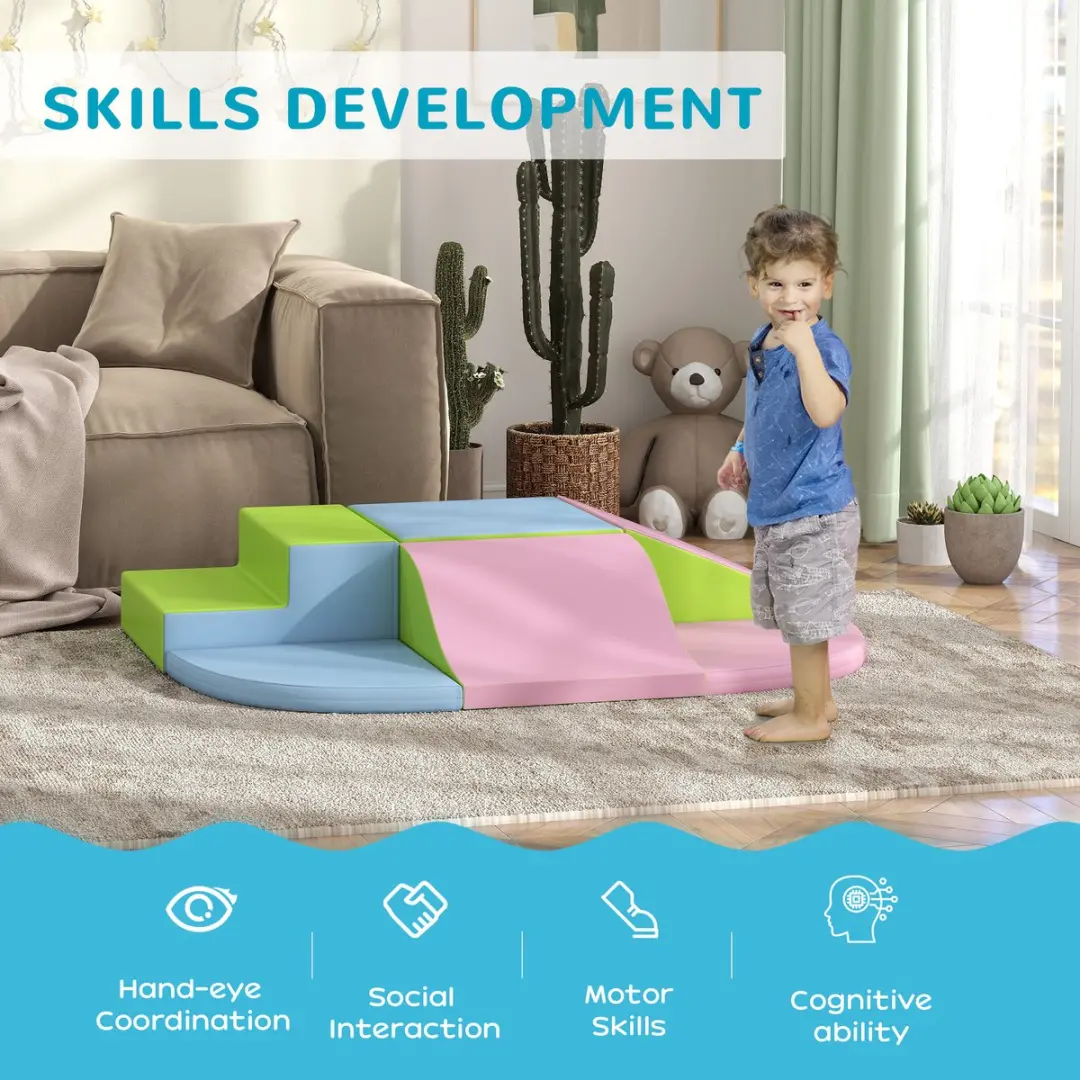 Homcom Kids Soft Play Set 150x100x24cm - 6-delig - Polyurethaan