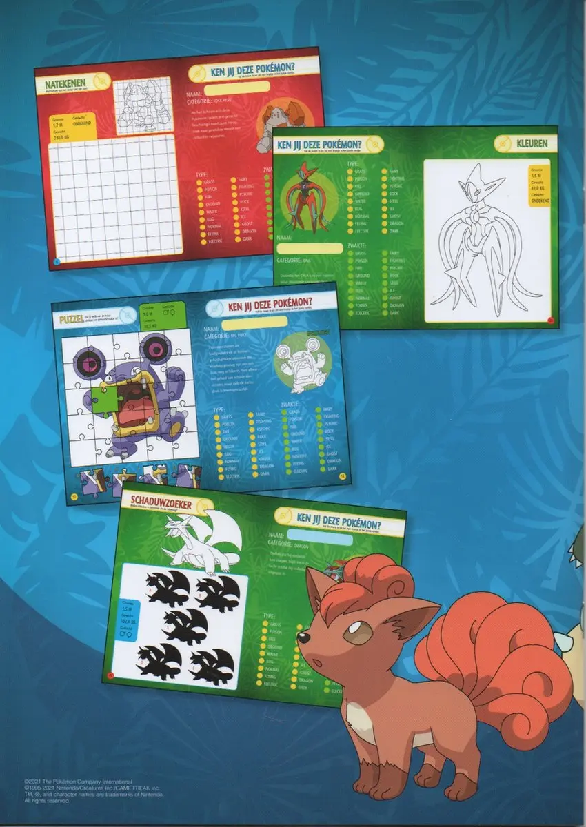 Pokémon Spellenboek Hoe goed ken jij deze Pokémon - Blauw