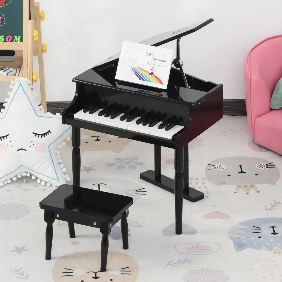 Homcom Kindervleugelpiano - 52x50x49cm - Zwart