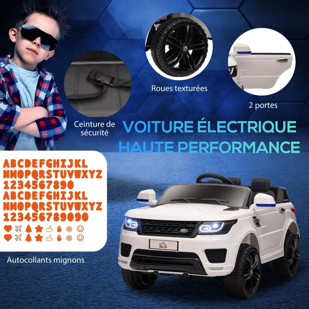 Homcom Elektrische Kinderauto 110x68x52cm - Wit