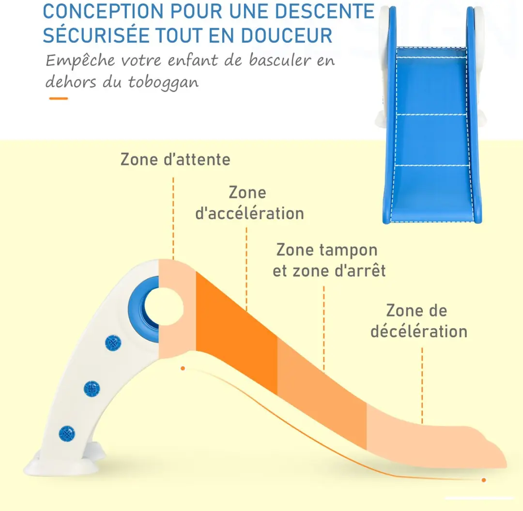 Homcom Kinderglijbaan 120x50x56cm - Blauw/Wit