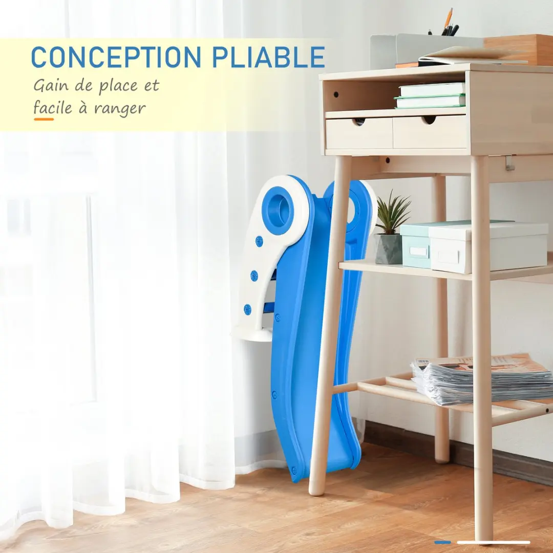 Homcom Kinderglijbaan 120x50x56cm - Blauw/Wit