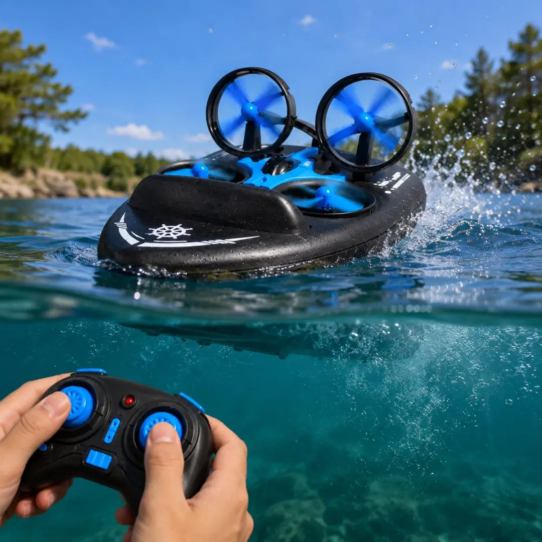 RedParrot Afstandsbestuurbare Hoovercraft Drone - Blauw/Zwart